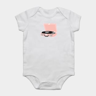 Pink Record Player Baby Bodysuit